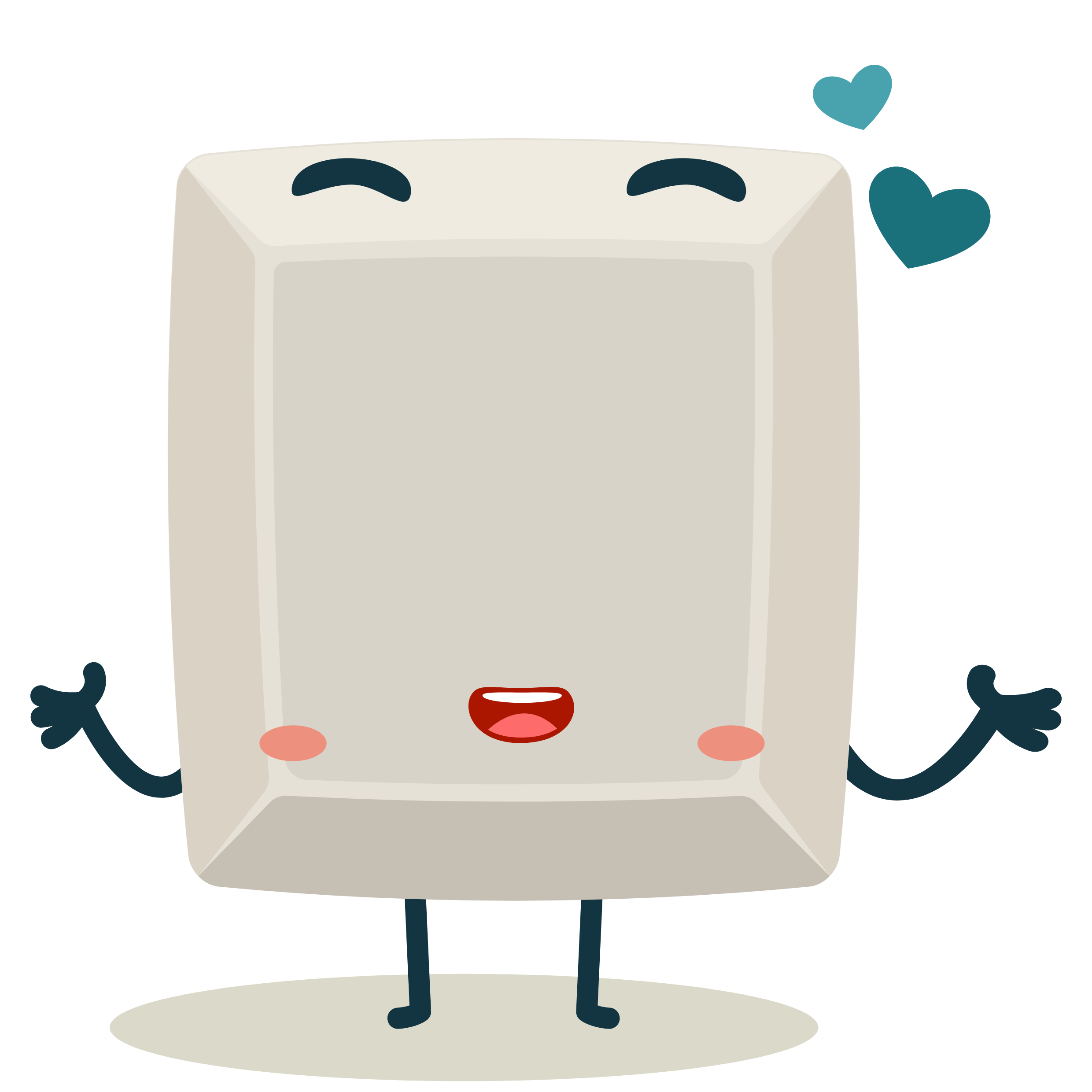 Mascotte joviale + coeur Mascotte joviale + coeur